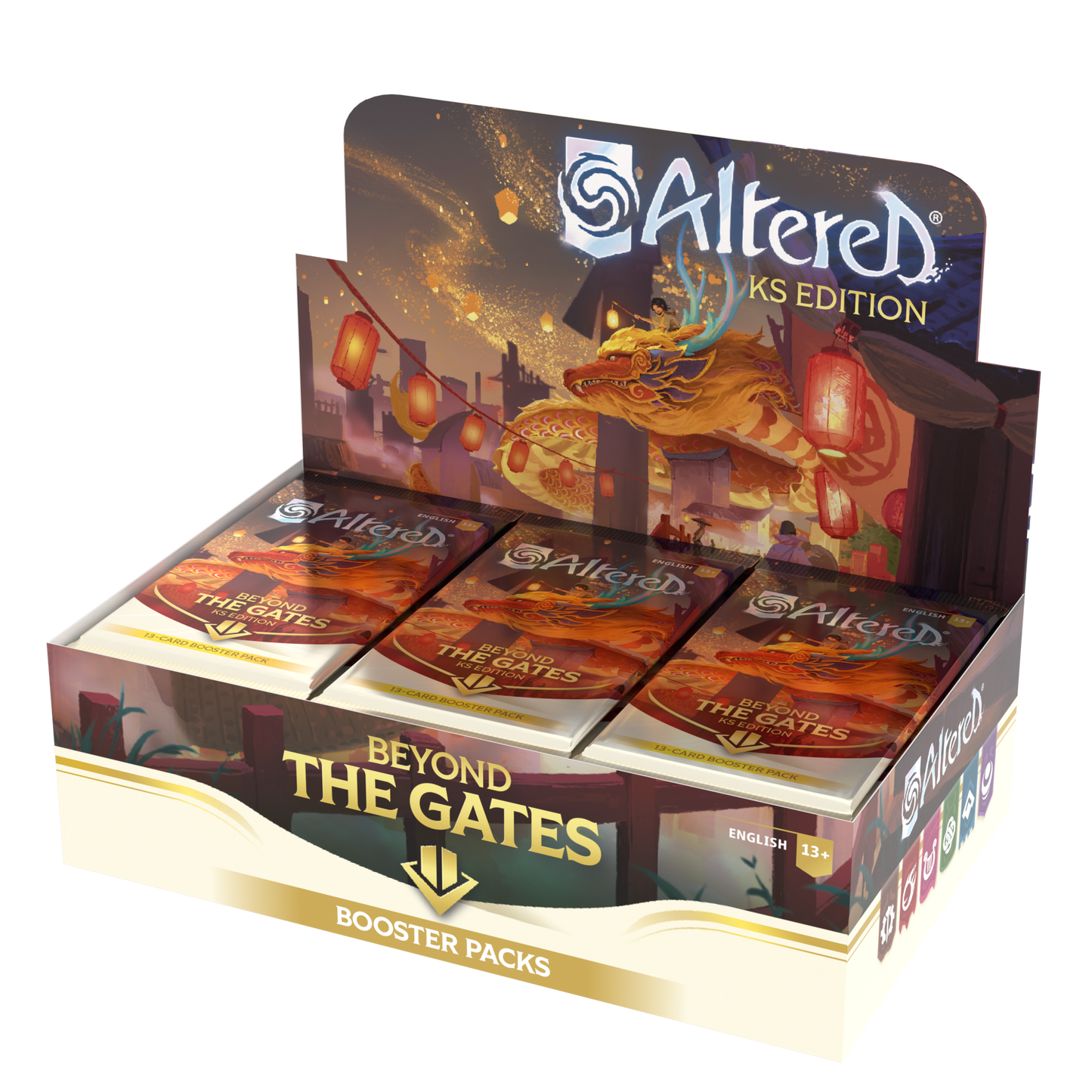 Altered TCG: Beyond the Gates Kickstarter Booster Display